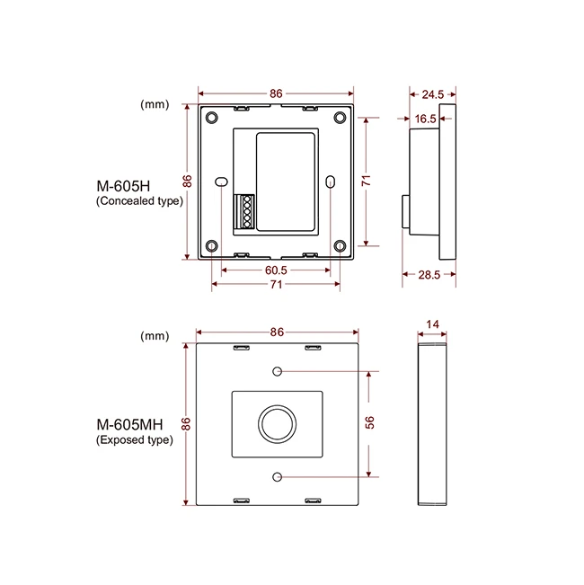 605MH- Dimension 605MH- Dimension